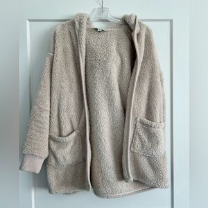 XS KOOKABURRA BY UGG HOODED, OPEN FRONT CARDIGAN